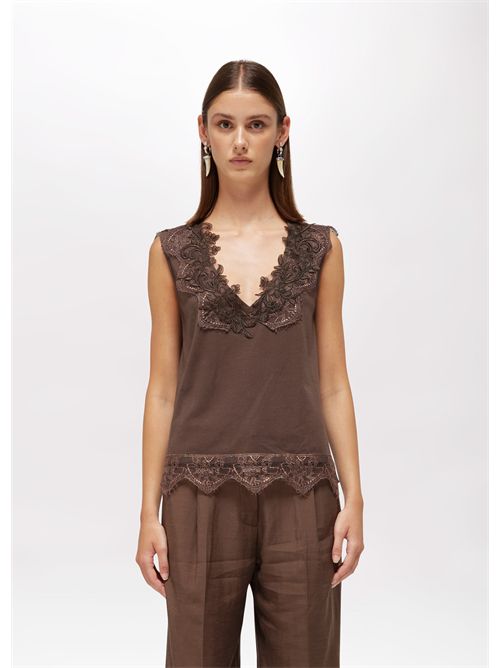 Top in jersey con pizzo BLUGIRL BLUMARINE | RA6152J5003/90913